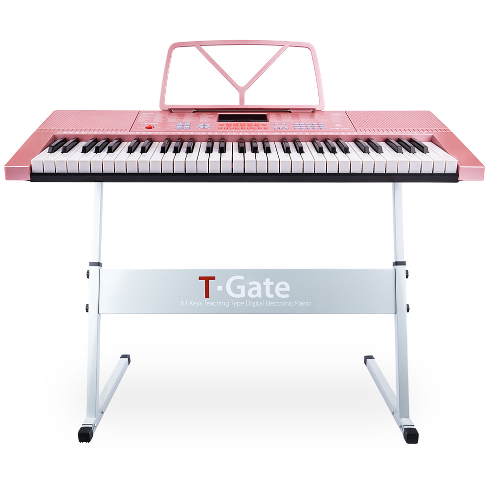 토이게이트교습용 디지털 피아노 TYPE A (핑크) 61키 슬림형 스탠드포함 T-Gate